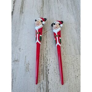 Vintage pencil Mickey mouse Santa ornament‎ icicle Xmas tree